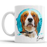 Personalized Dog Portrait Mug - Watercolor Style