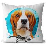 Personalized Pet Portrait Pillow - Watercolor Style