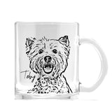 Personalized Minimalistic Pet Portrait Glass Mug