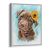 Personalized Framed Pet Portrait Canvas - Watercolor Illustration