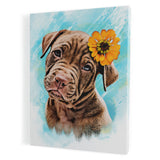 Personalized Framed Pet Portrait Canvas - Watercolor Illustration