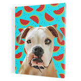 Personalized Framed Pet Portrait Canvas - Watermelon