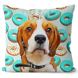 Personalized Pet Portrait Pillow - Donuts