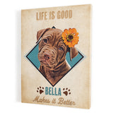 Personalized Framed Pet Portrait Canvas - Retro Style