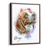 Personalized Pet Framed Portrait Canvas - Neon Color Style