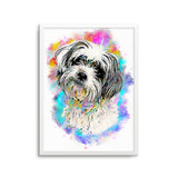 Personalized Pet Portrait Prints - Neon Color Style