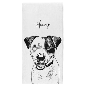 Personalized Pet Beach Towel - Minimalistic Style