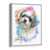 Personalized Pet Framed Portrait Canvas - Neon Color Style