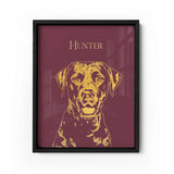 Personalized Pet Gold Foil Portrait Prints