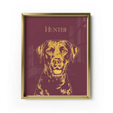 Personalized Pet Gold Foil Portrait Prints