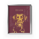 Personalized Pet Gold Foil Portrait Prints