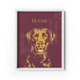 Personalized Pet Gold Foil Portrait Prints