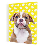 Personalized Pet Portrait Canvas - Hearts