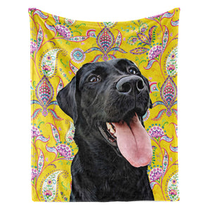 Personalized Pet Throw Blanket - Paisley Pattern